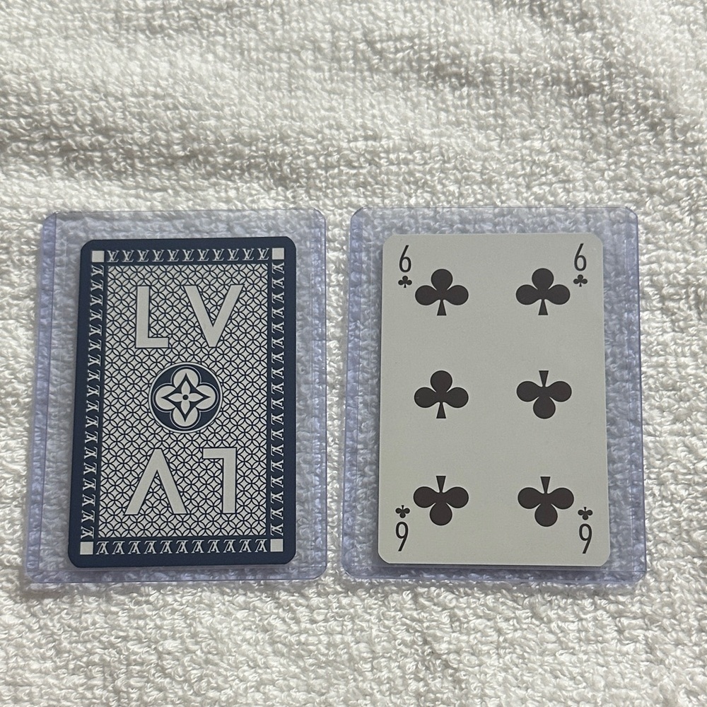 Louis Vuitton blue playing card 6 of clubs with COA